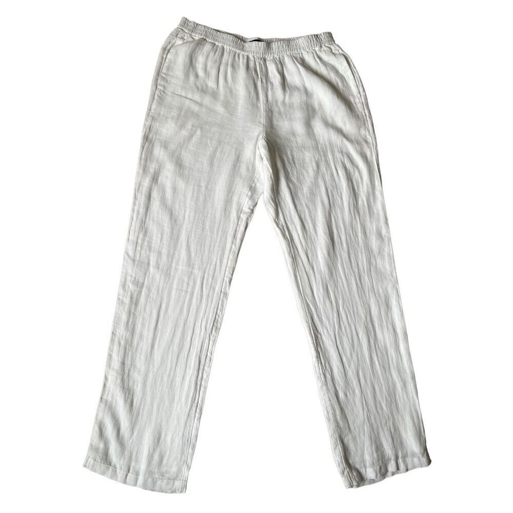 NEW J.Crew‎ Tall Linen Lined Pants White Pull On size 12